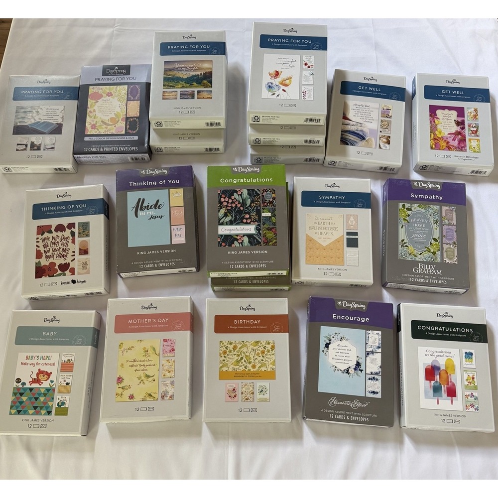 Lot Of 20 DaySpring Christian Greeting Card Box Sets Prayer Sympathy